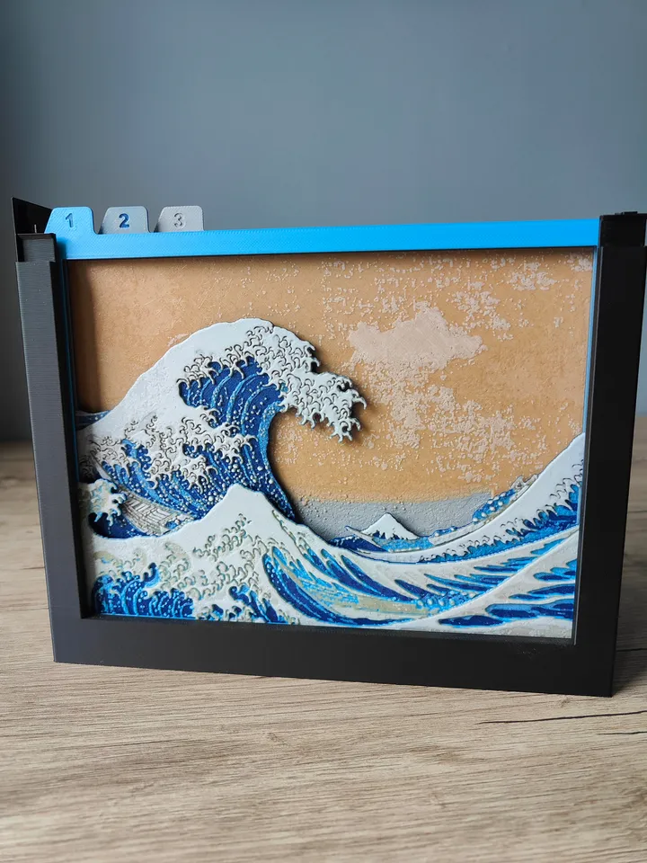 The Great Wave off Kanagawa Shadow Box by TheCraftyMaker