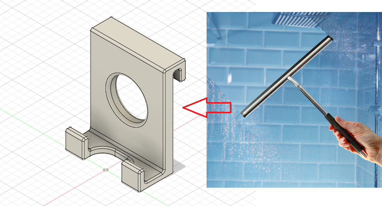 Miniatura 2 do modelo 3D Shower squeegee hook