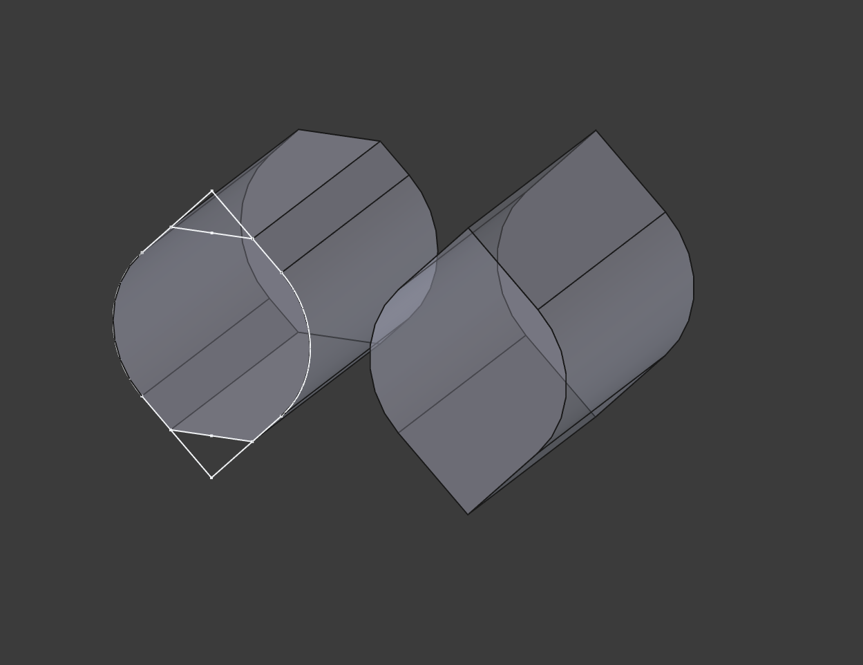 Negative volume - double tear romboid cylinder  for horizontal holes 3D model