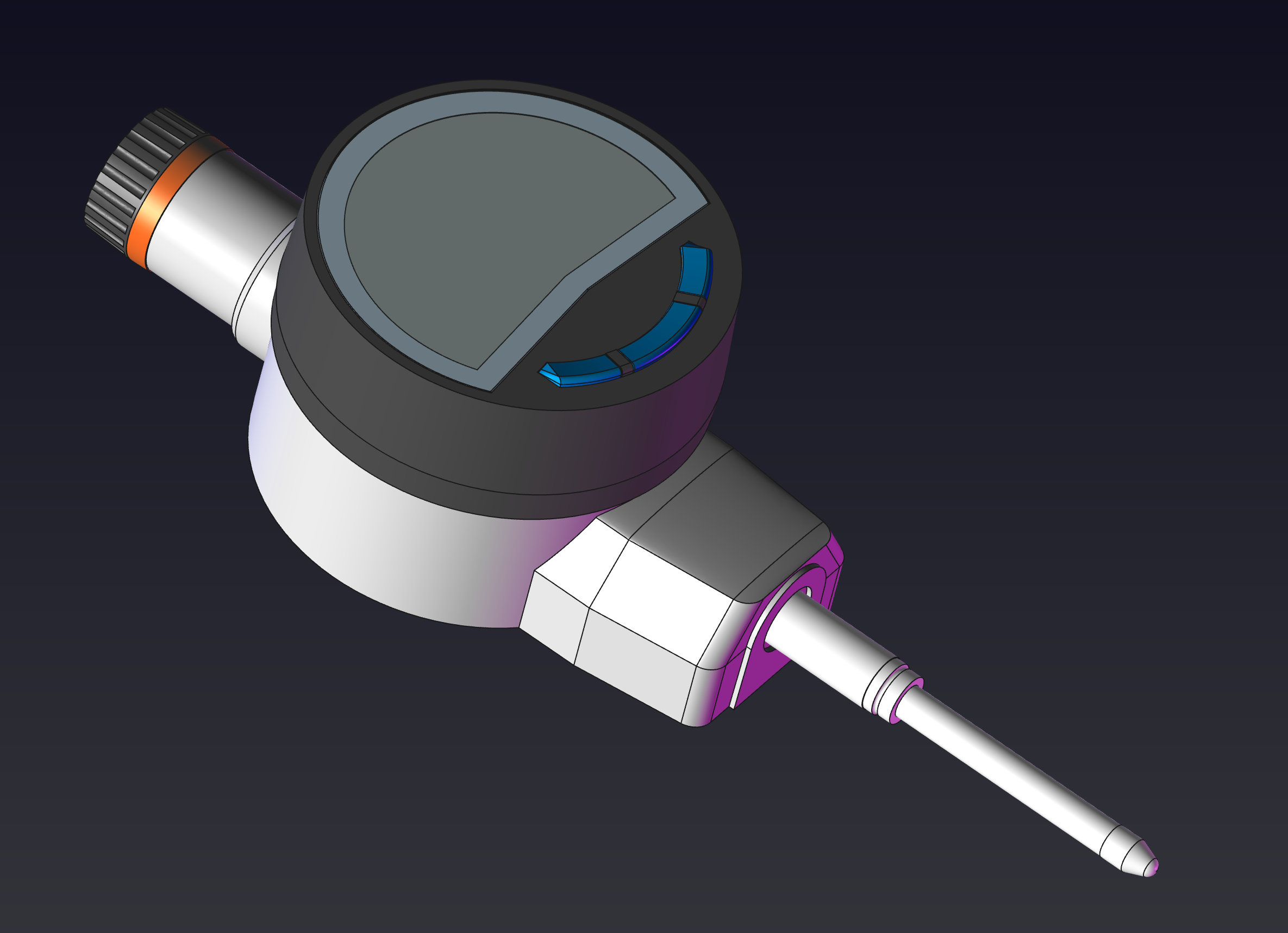 exterior shape of a Mitutoyo digital indicator