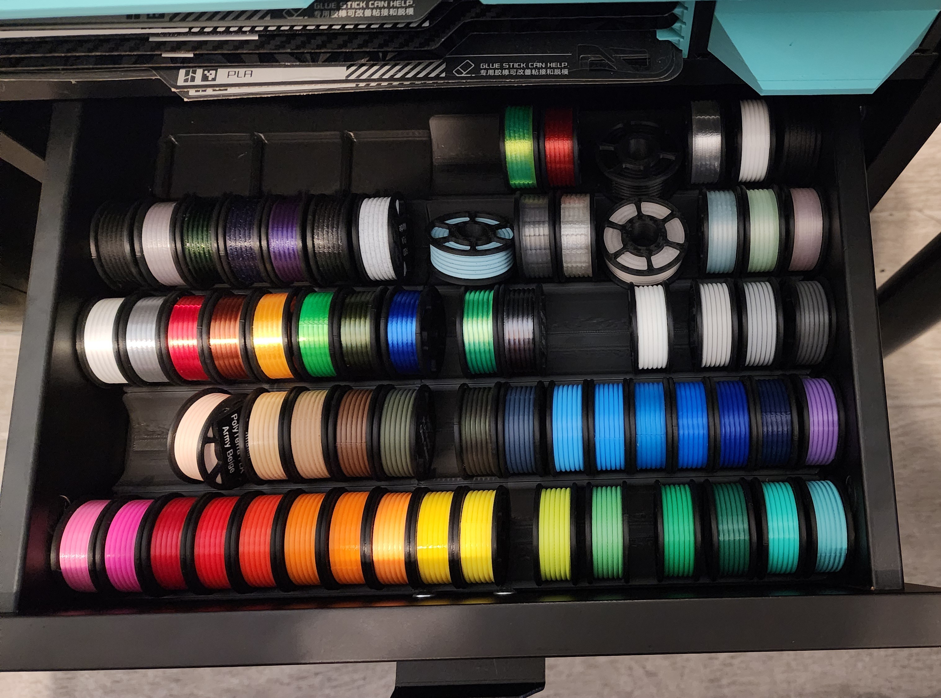 5g Mini Spool Filament Swatch (Labels/Gridfinity Compatible) von Diggle ...