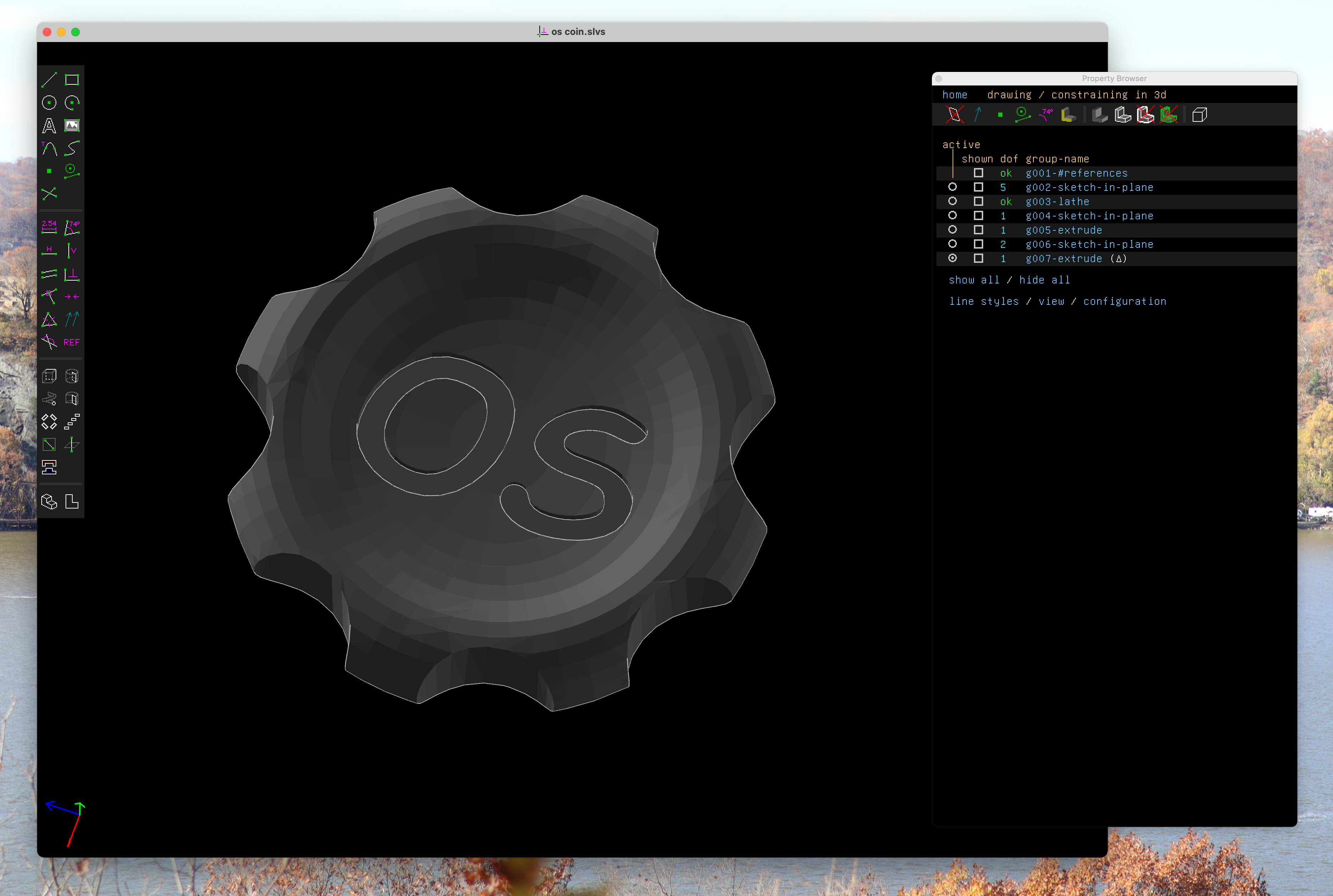 OS Maker Coin in Solvespace