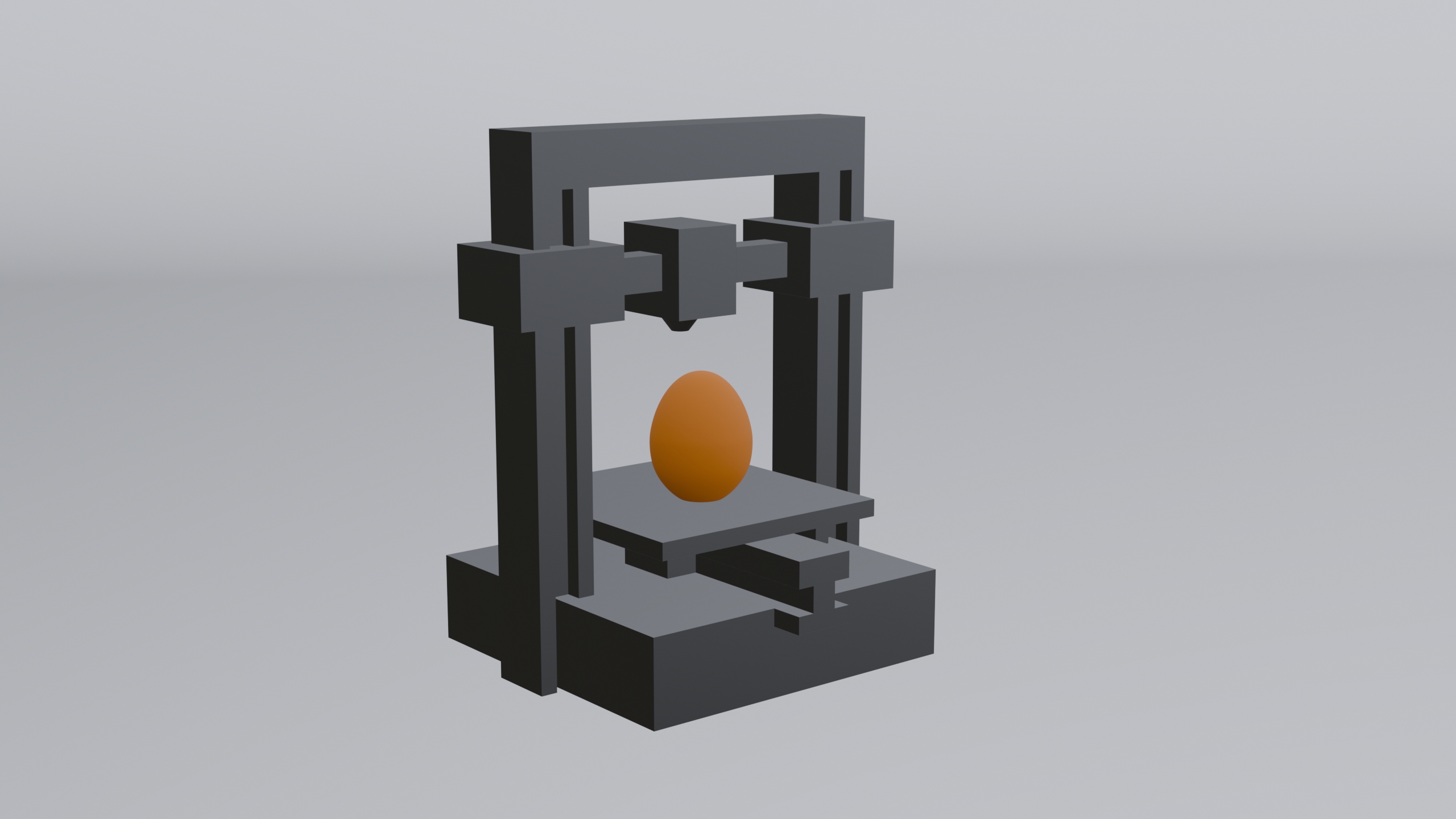 Mini 3D printer printing an egg