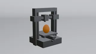 Mini 3D printer printing an egg