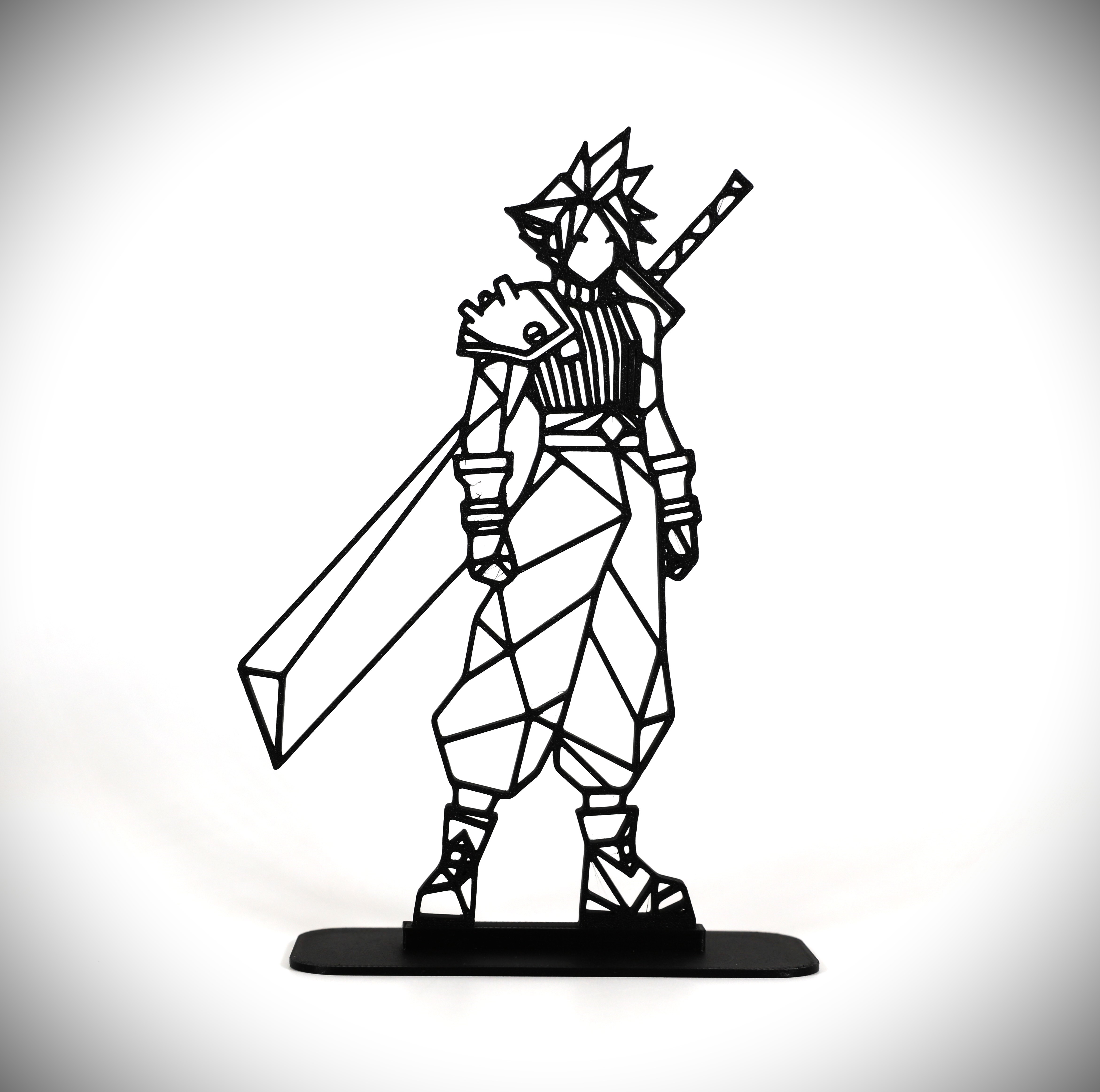 Geometric Low Poly Cloud Strife FF7