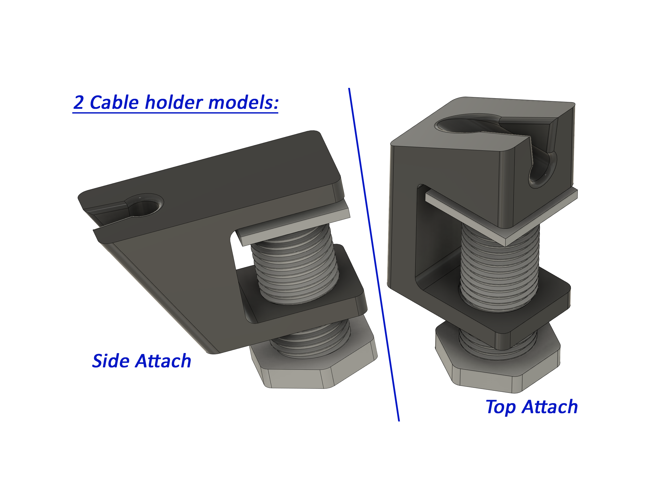 Single cable holders with ajdustable table clip (modular & parametric)