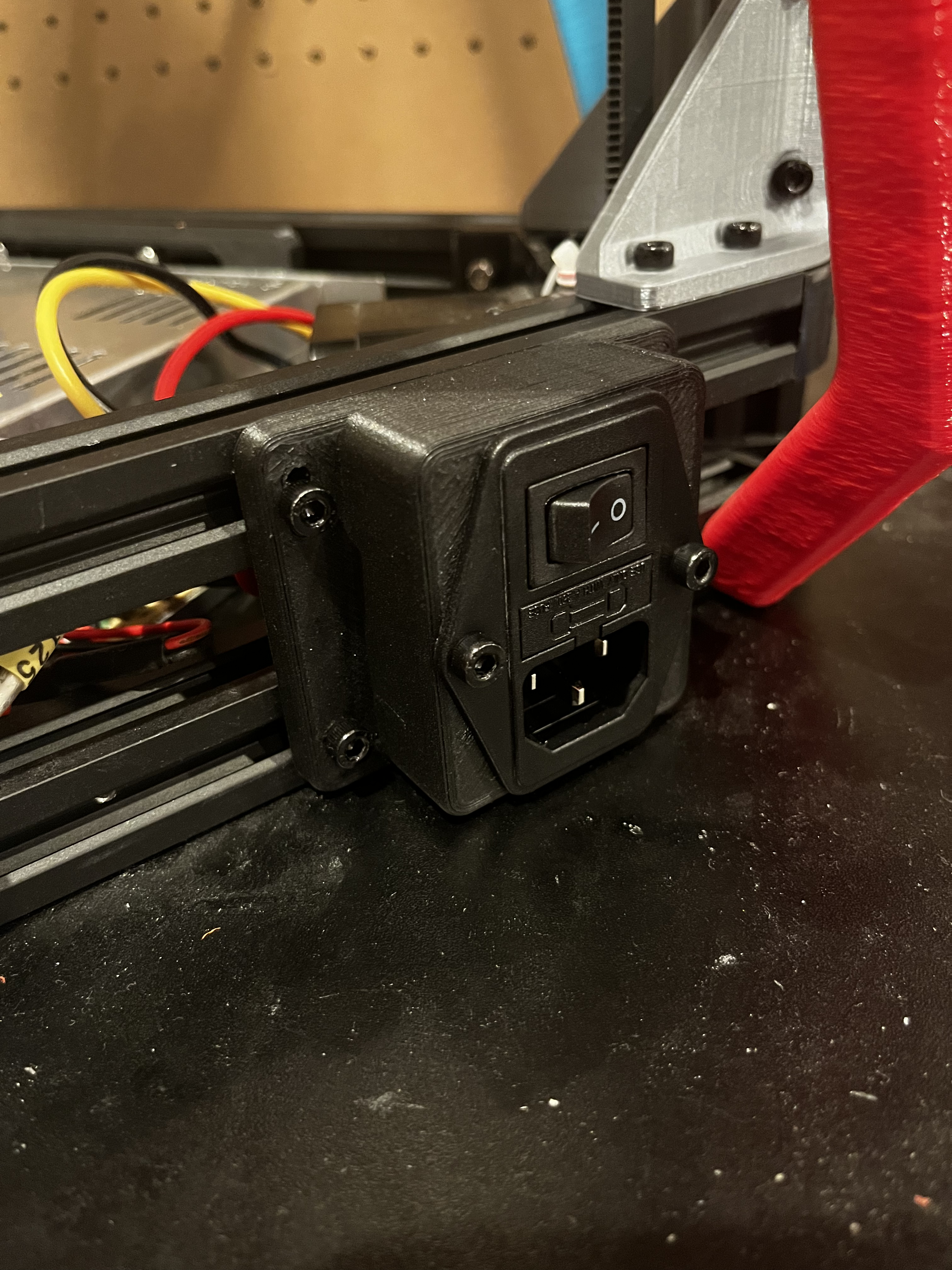 AC power plug and fuze switch combo Mount