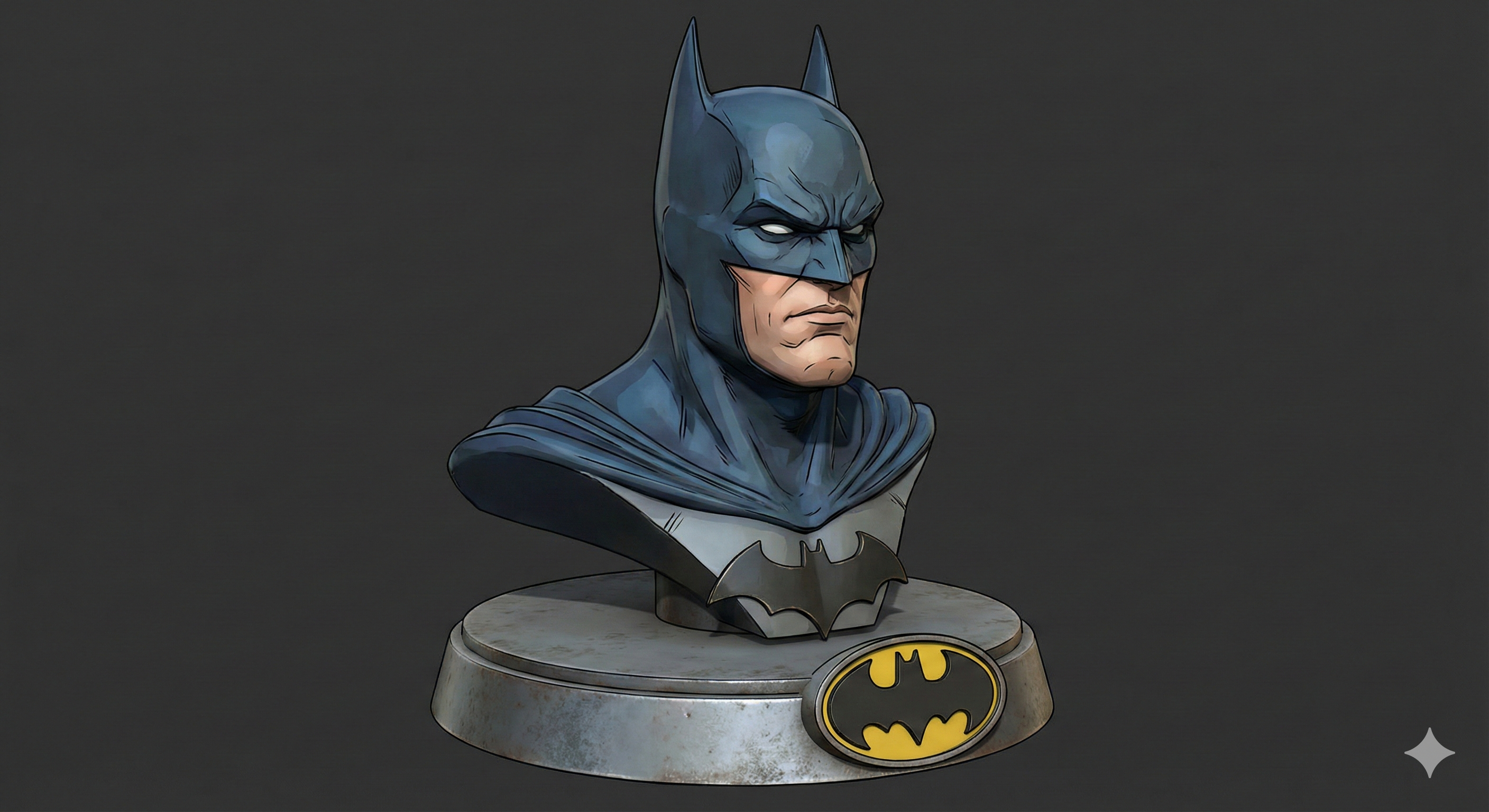 Busto de Batman (Versión Cómic) - Ultra Detallado con Base de Logo