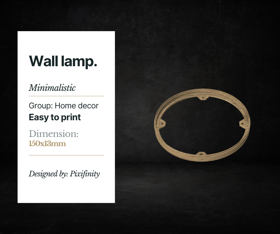 MODERN MINIMALISTIC WALL LAMP by Pixifinity | Download free STL model ...