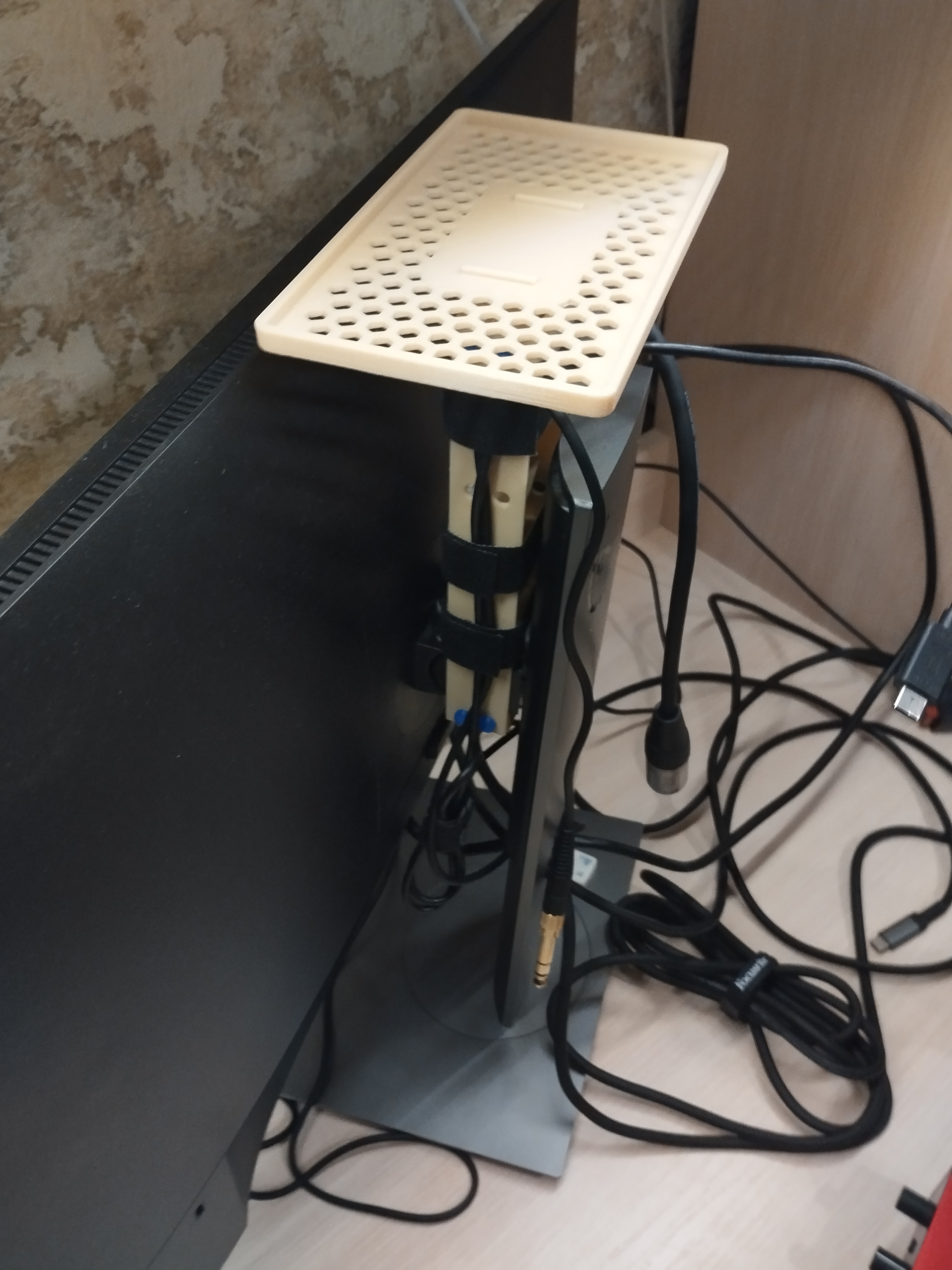 Shelf for Dell monitor stand