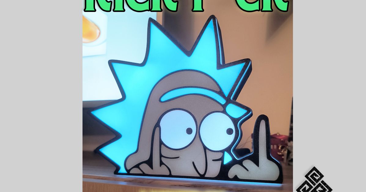 Rick Sanchez - Rick And Morty Lightbox - Led Lamp By Valda3d 