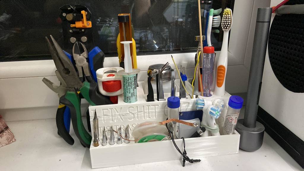 Soldering Station Organizer with Motivational Quote
