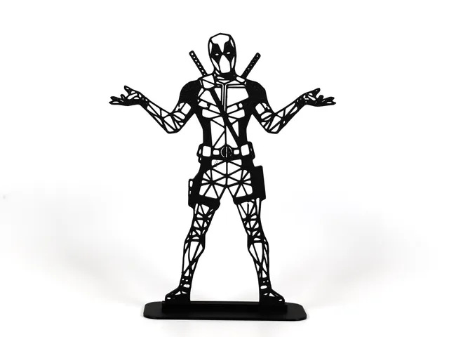 Geometric Low Poly Shrugging Deadpool