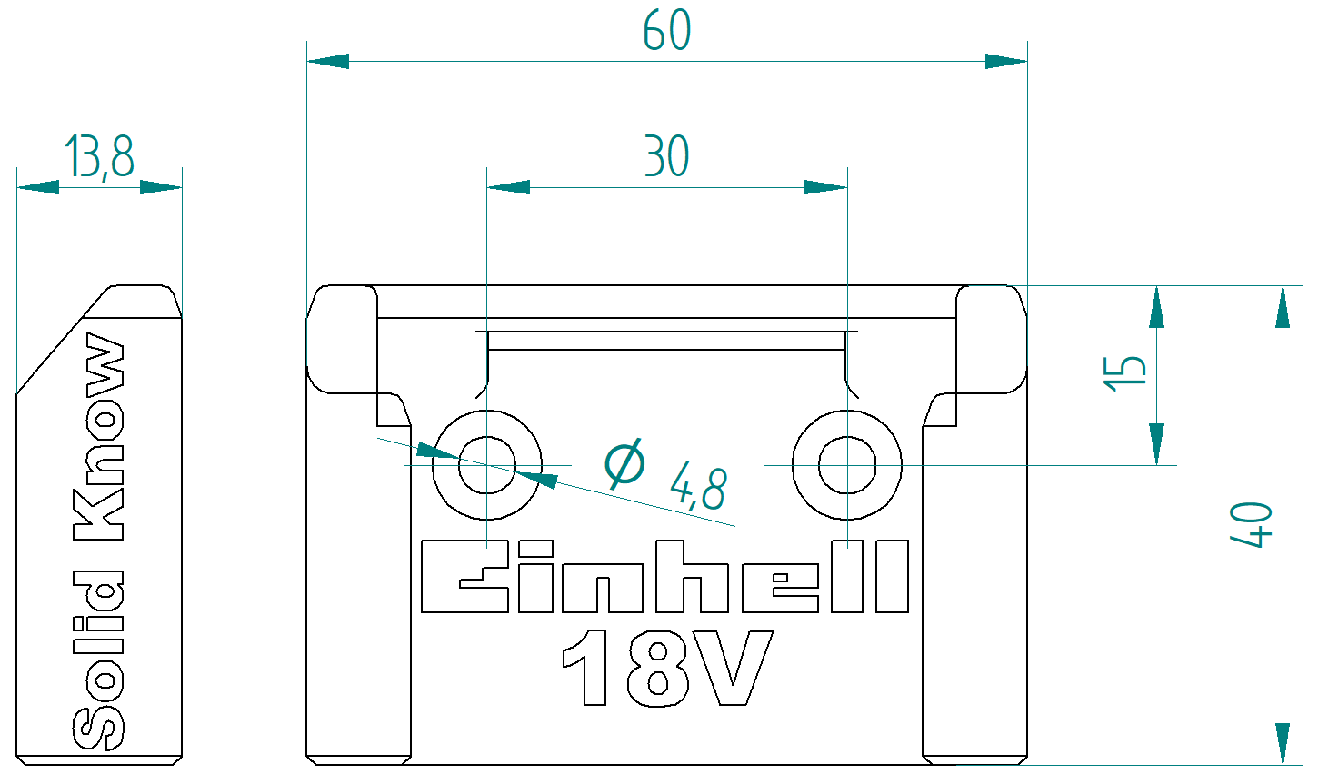 Einhell 18V Batteryholder — miniatura 2
