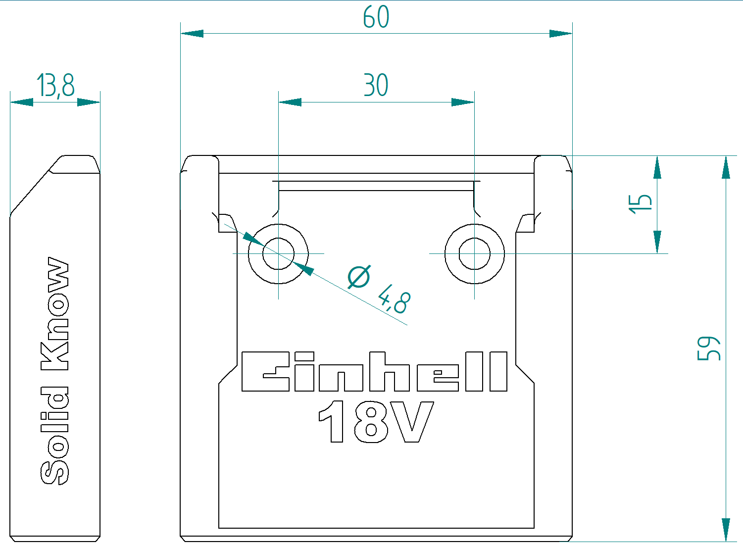 Einhell 18V Batteryholder Long — thumbnail 2