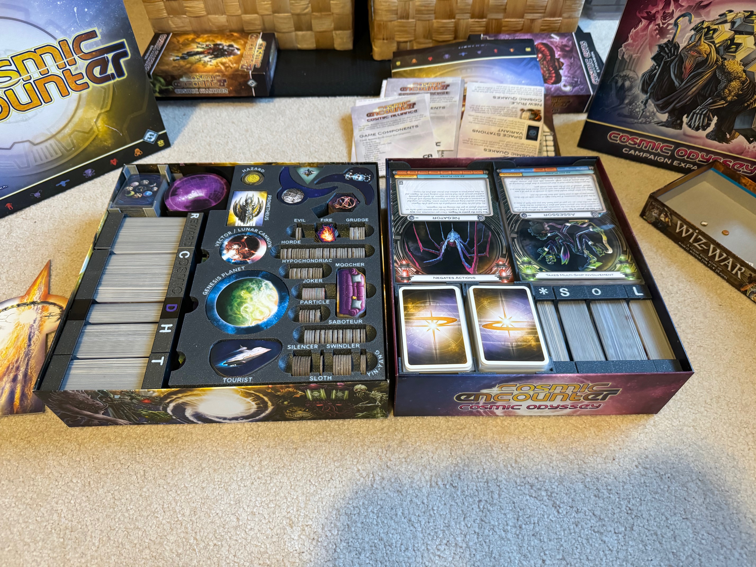 FFG Cosmic Encounter Insert (all expansions up to Odyssey, cards and powers  sleeved) by galfridus | Download free STL model | Printables.com