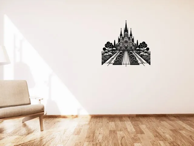 Monastery with a garden / Klášter se zahradou wall decoration
