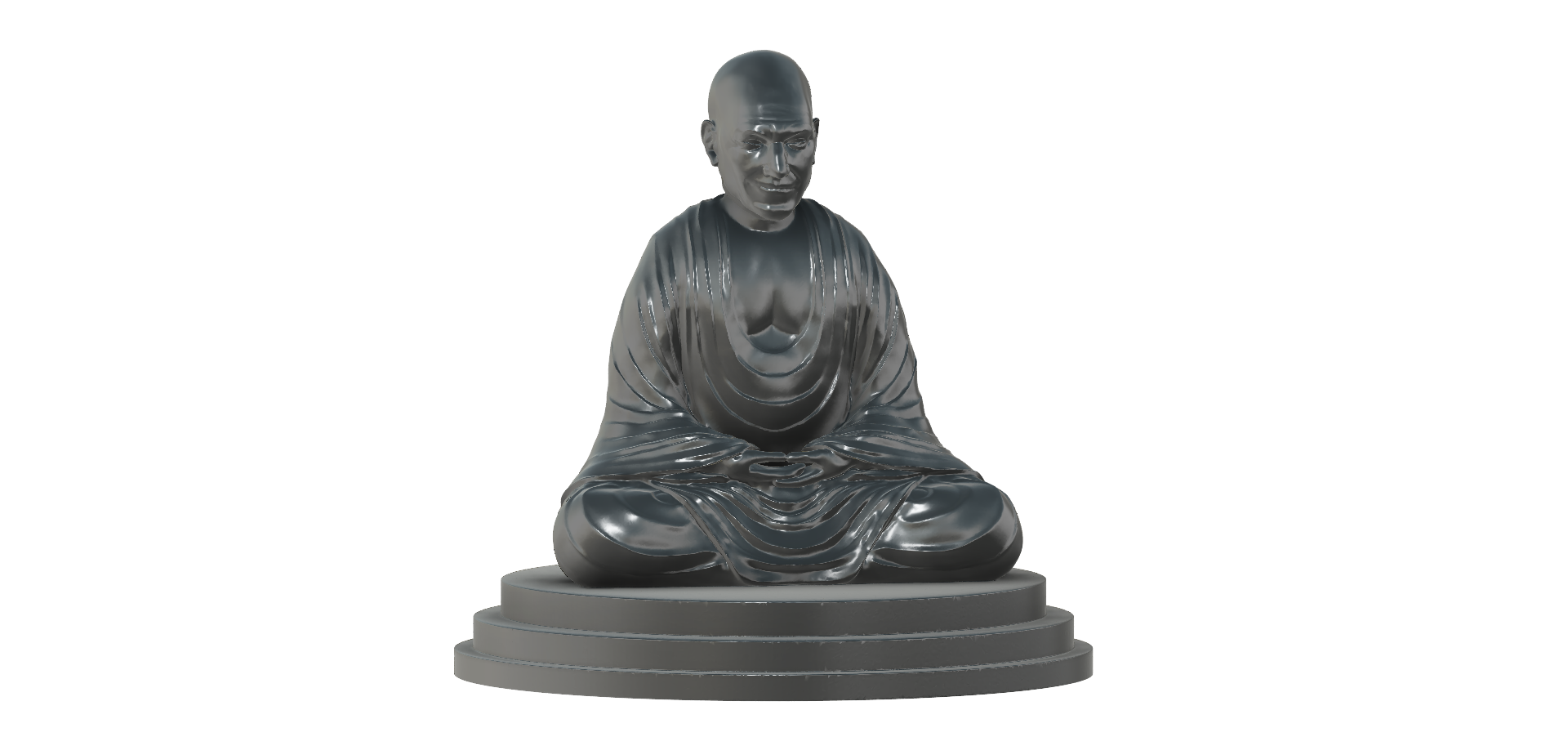 Captain Picard Buddha Statue 3D model thumbnail