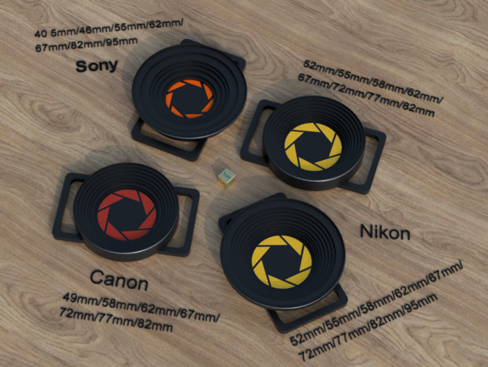Lens Cap Holders for Canon, Nikon and Sony DSLRs
