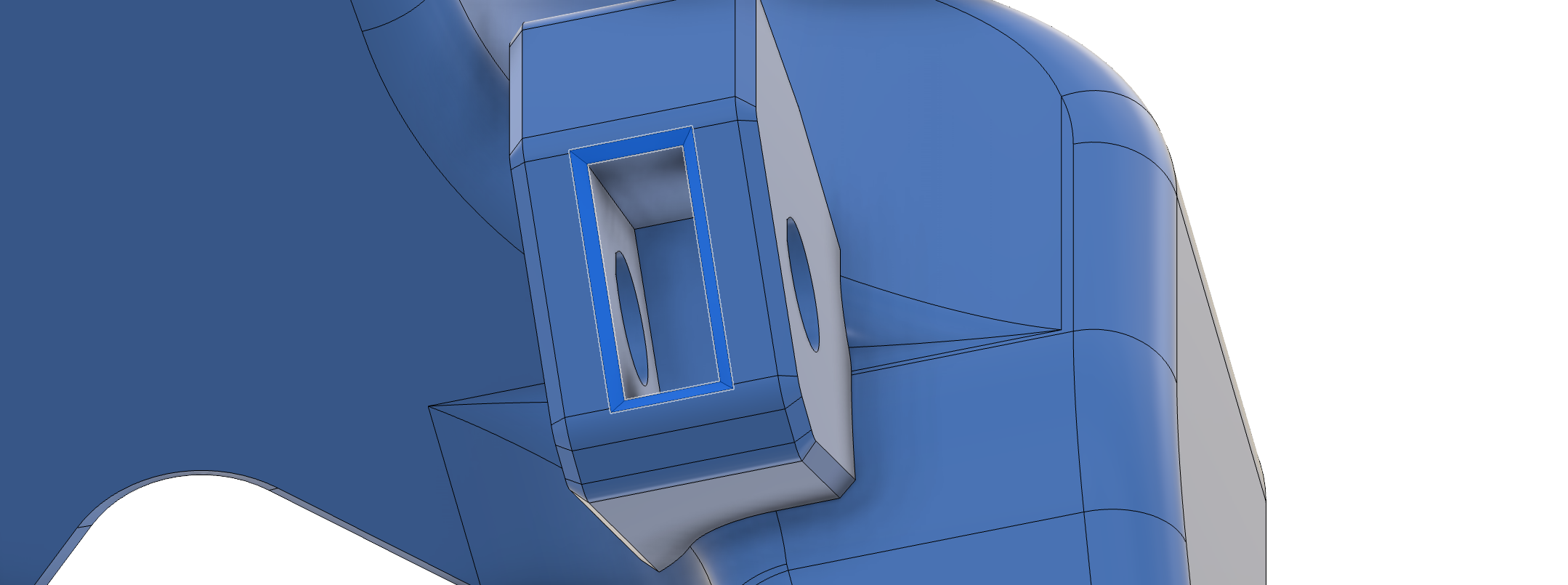 Delta-P fan duct V2-R2 with square nut - larger slot for nut