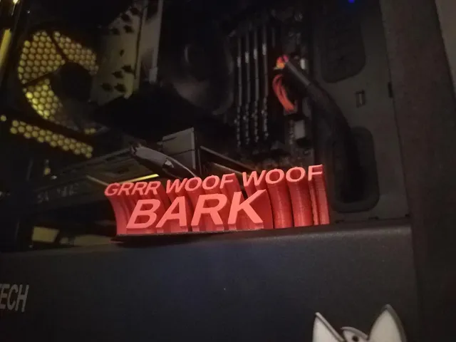 Grr Woof Woof Bark angled text