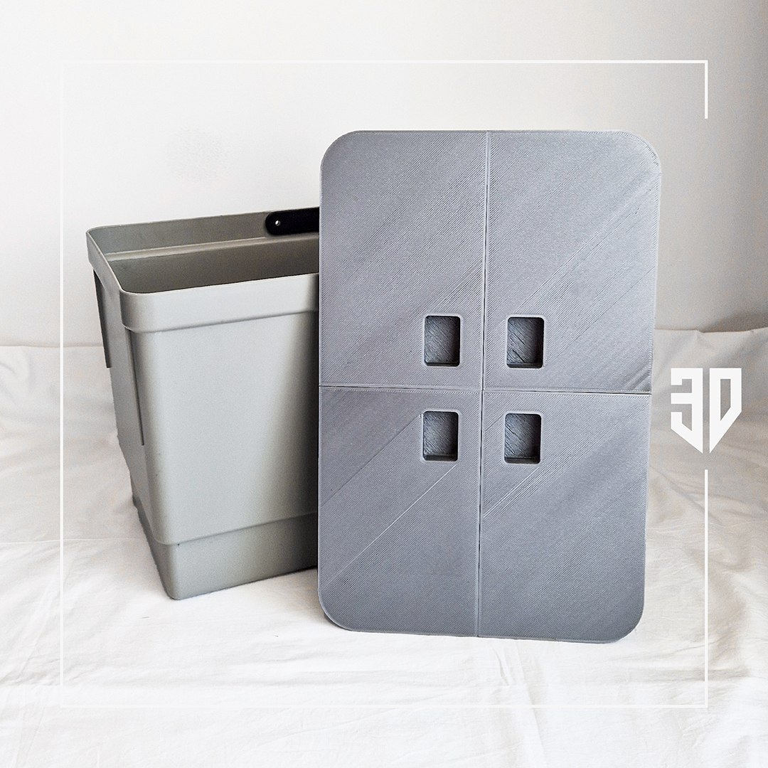 Modular cap for rectangular bin