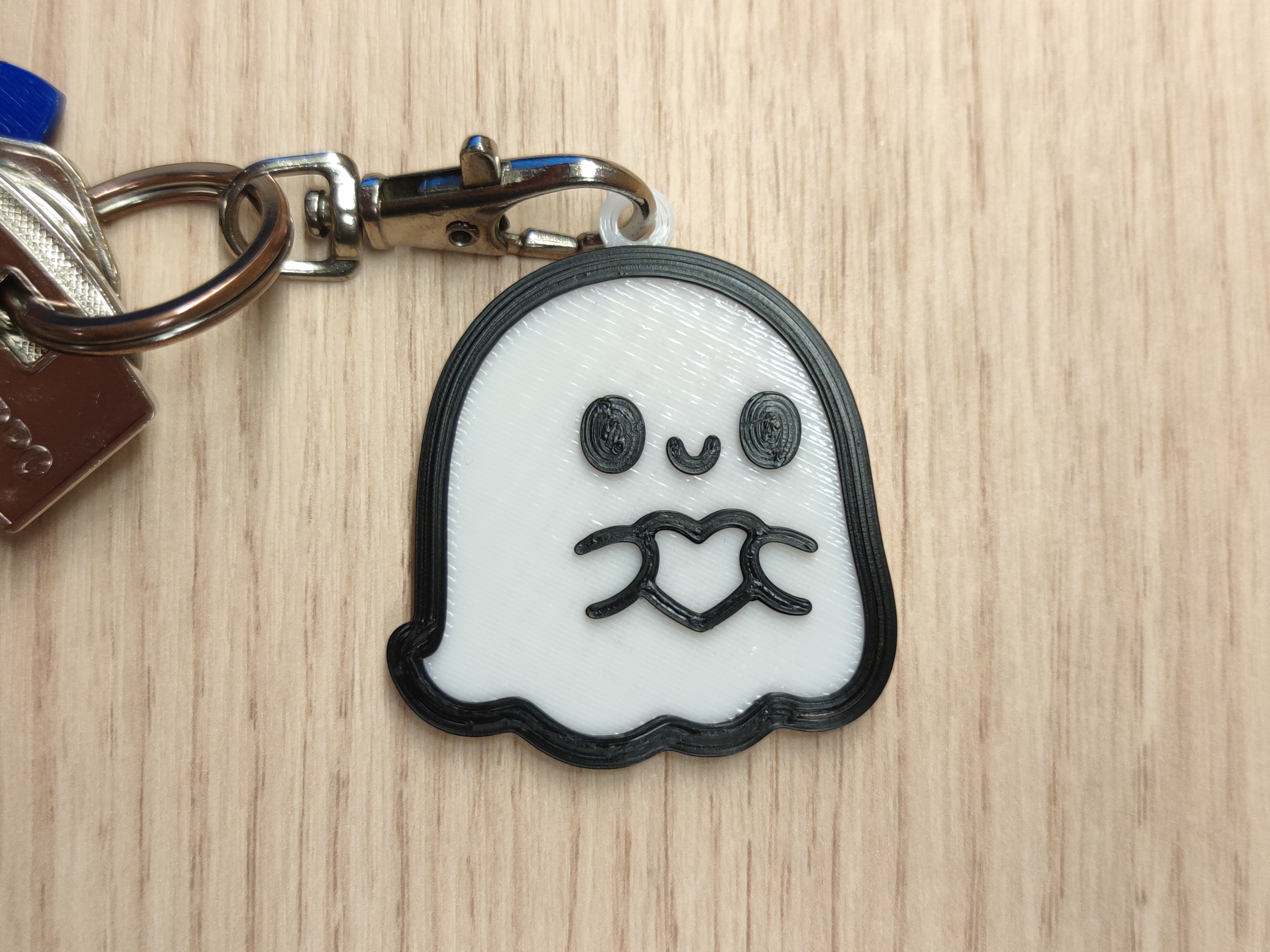 Cute Ghost holding a heart Keychain