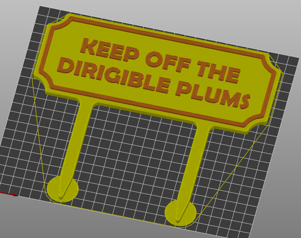 Keep off the Dirigible Plums Garden Sign by Quinn Download free STL