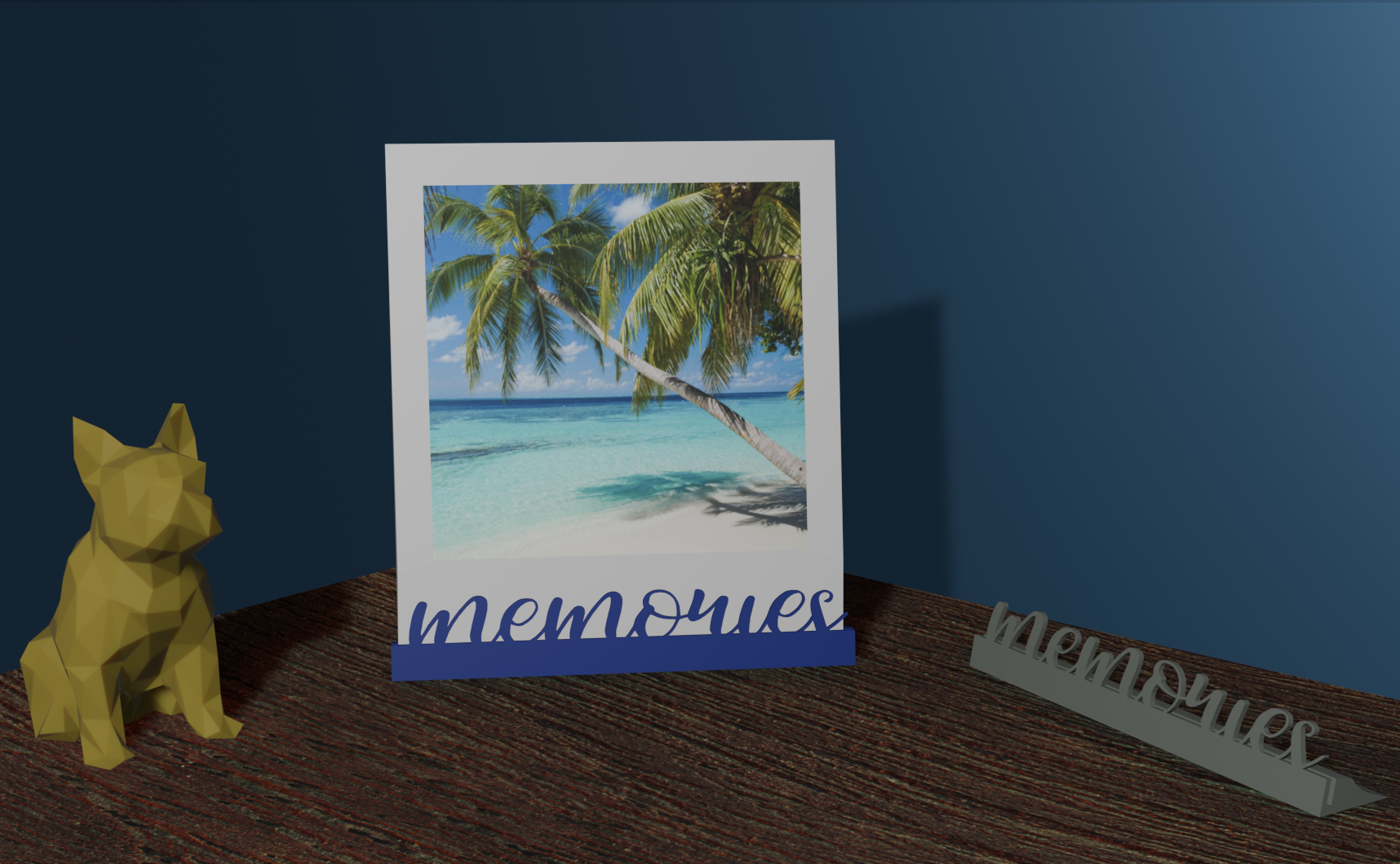 Polaroid picture stand memory 3D model thumbnail