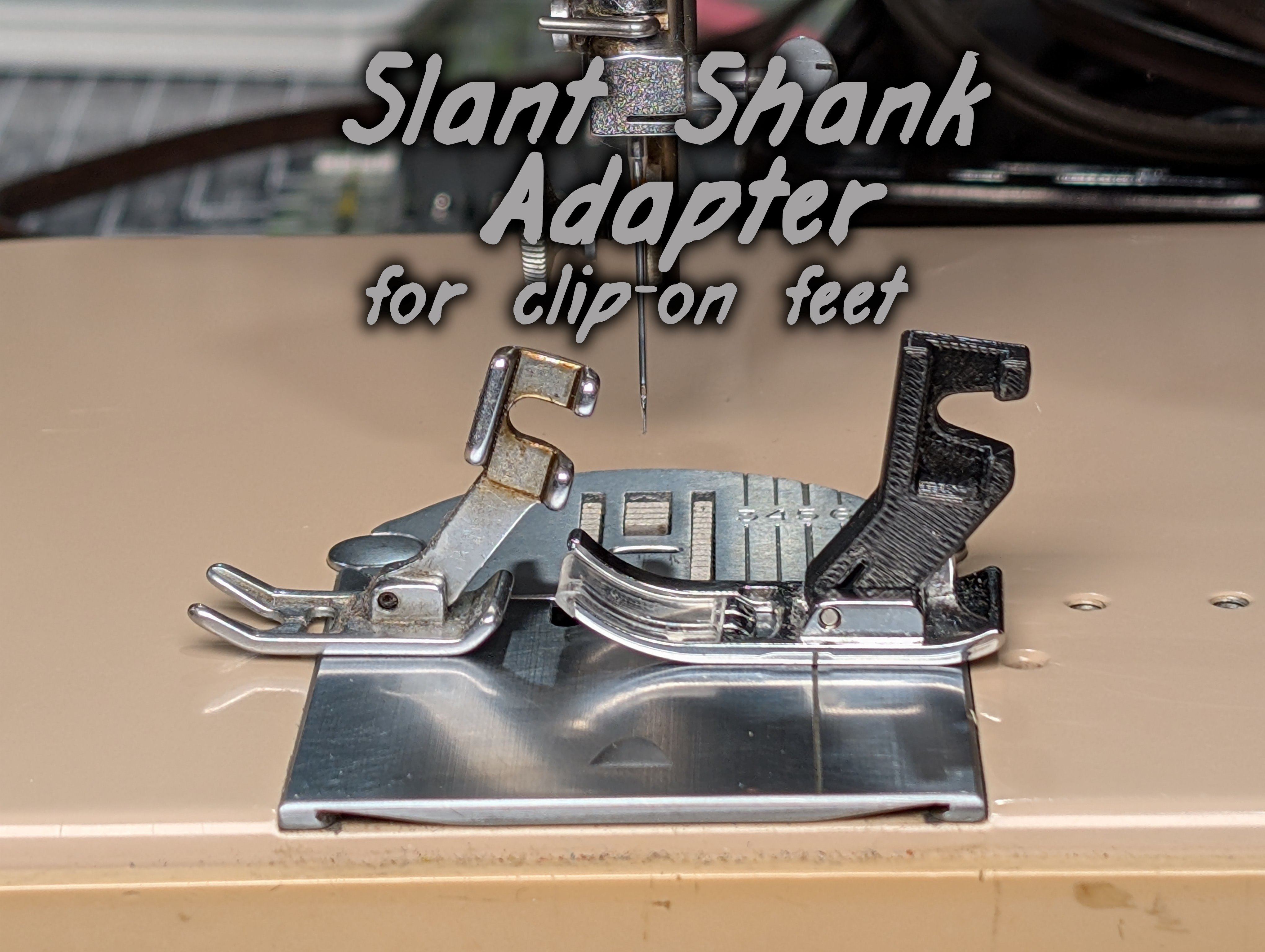 Slant-Shank to Clip-On presser foot adapter 3D model