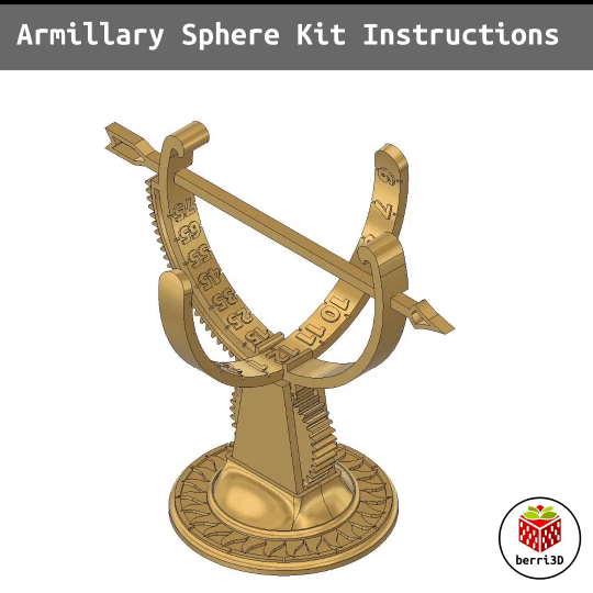 Sundial Assembly Armillary Sphere Sundial Kit Card por berri3D | Descargar modelo STL ...