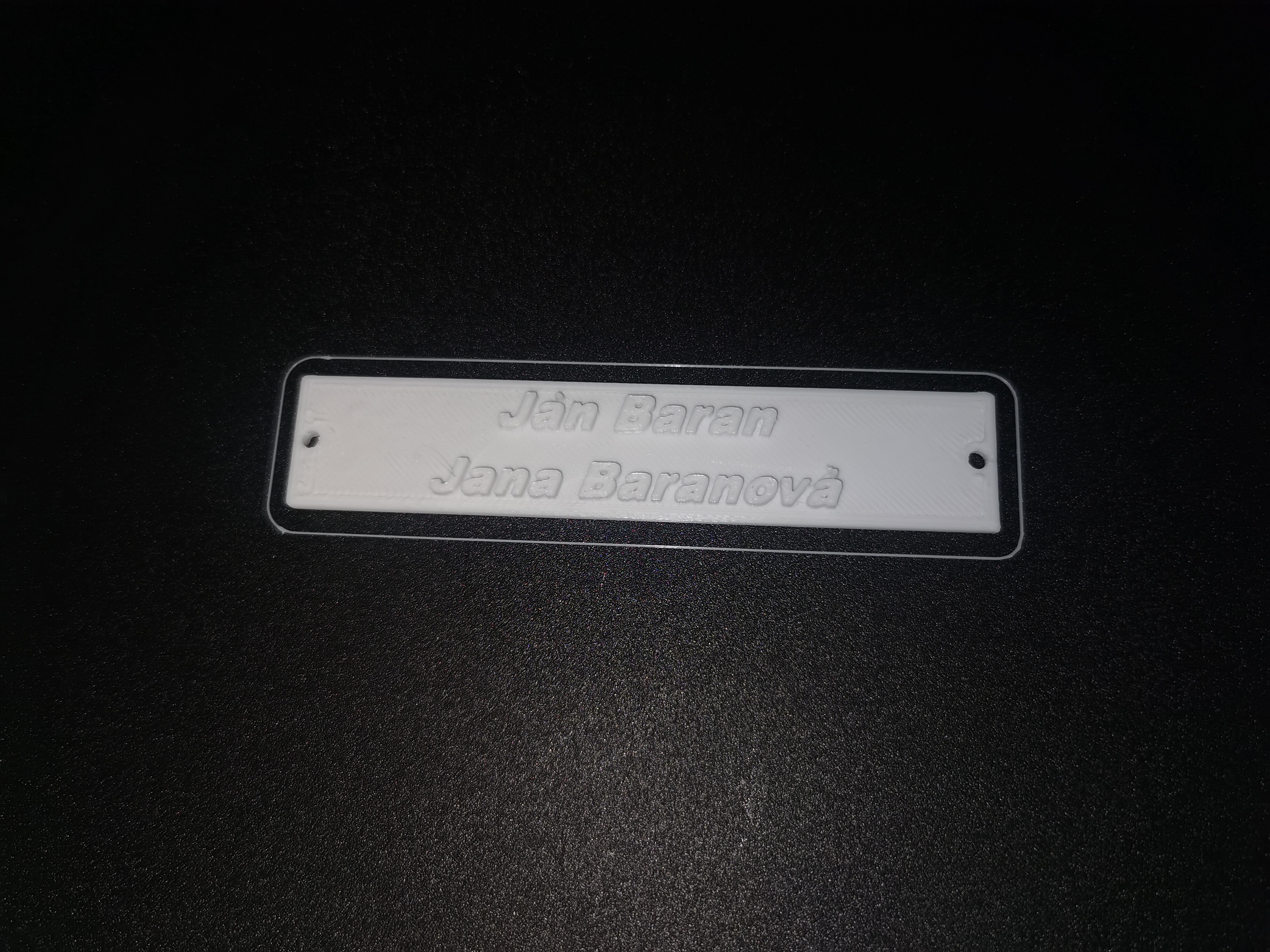 Name tag on door