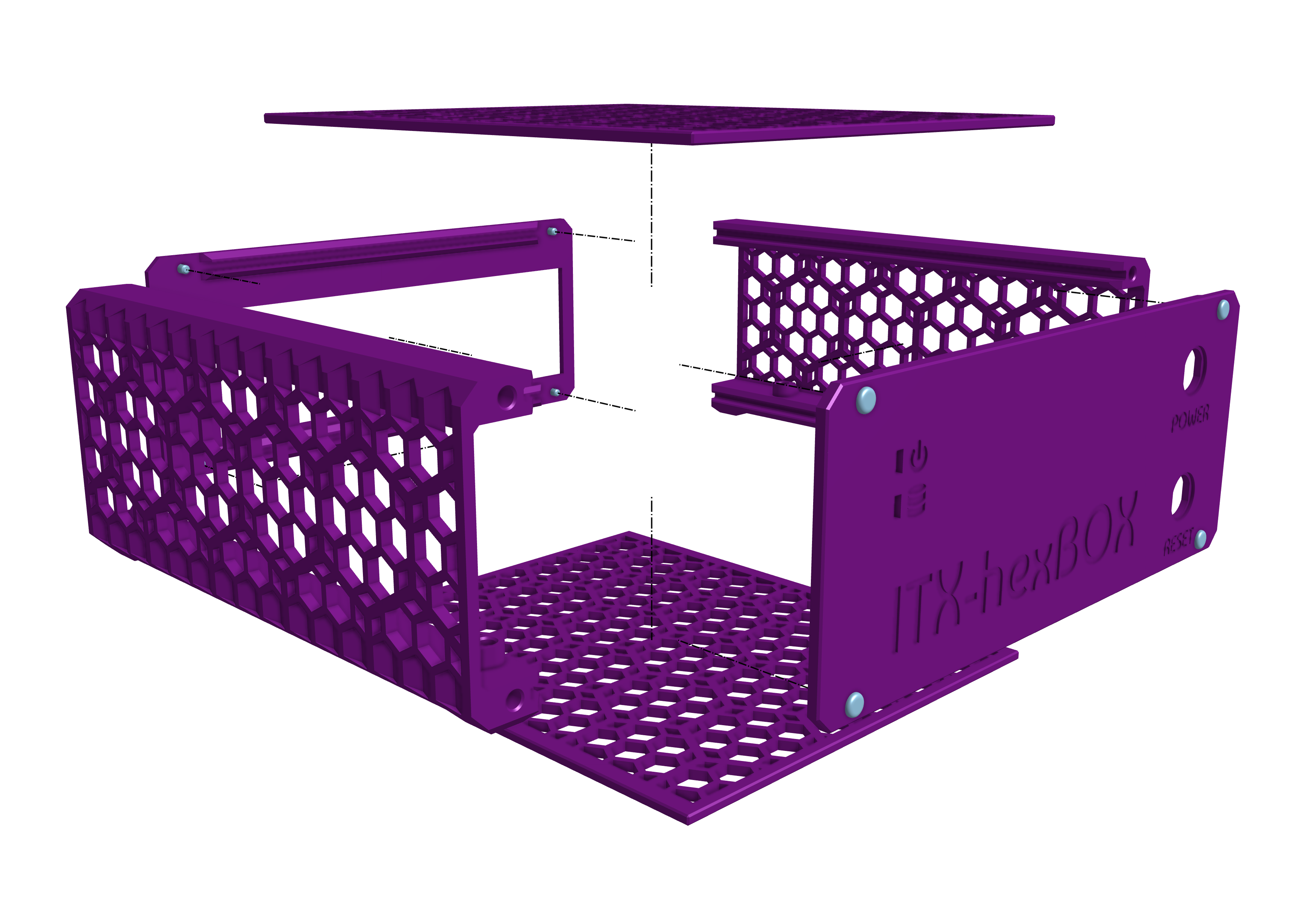 Miniatura 2 do modelo 3D ITX-hexBOX
