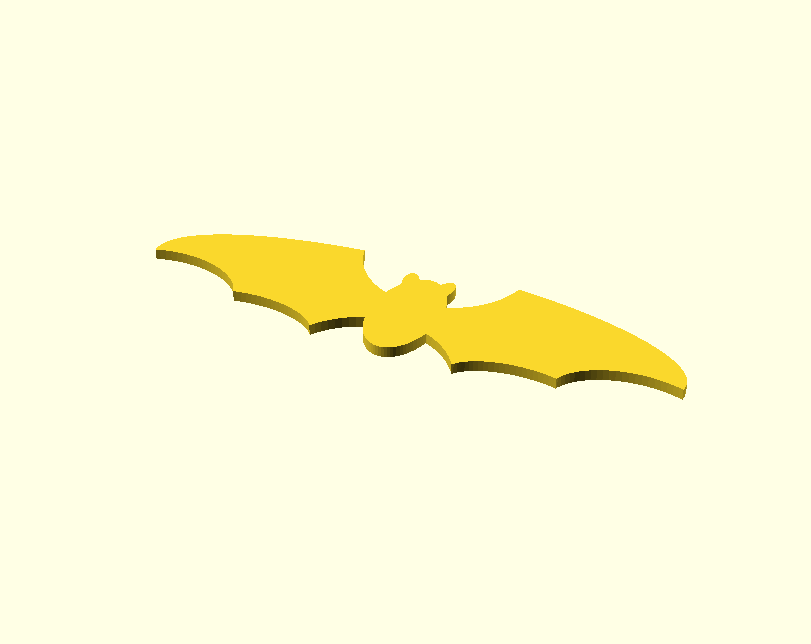 Simple Bat Emblem [OpenSCAD] 3D model by Palma3000