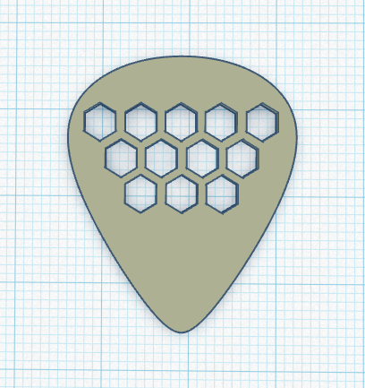 Guitar Pick/ Hexagon Grip