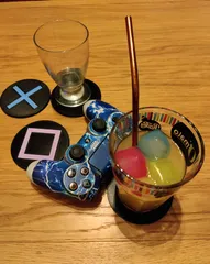 PlayStation PS4 buttons glass coasters