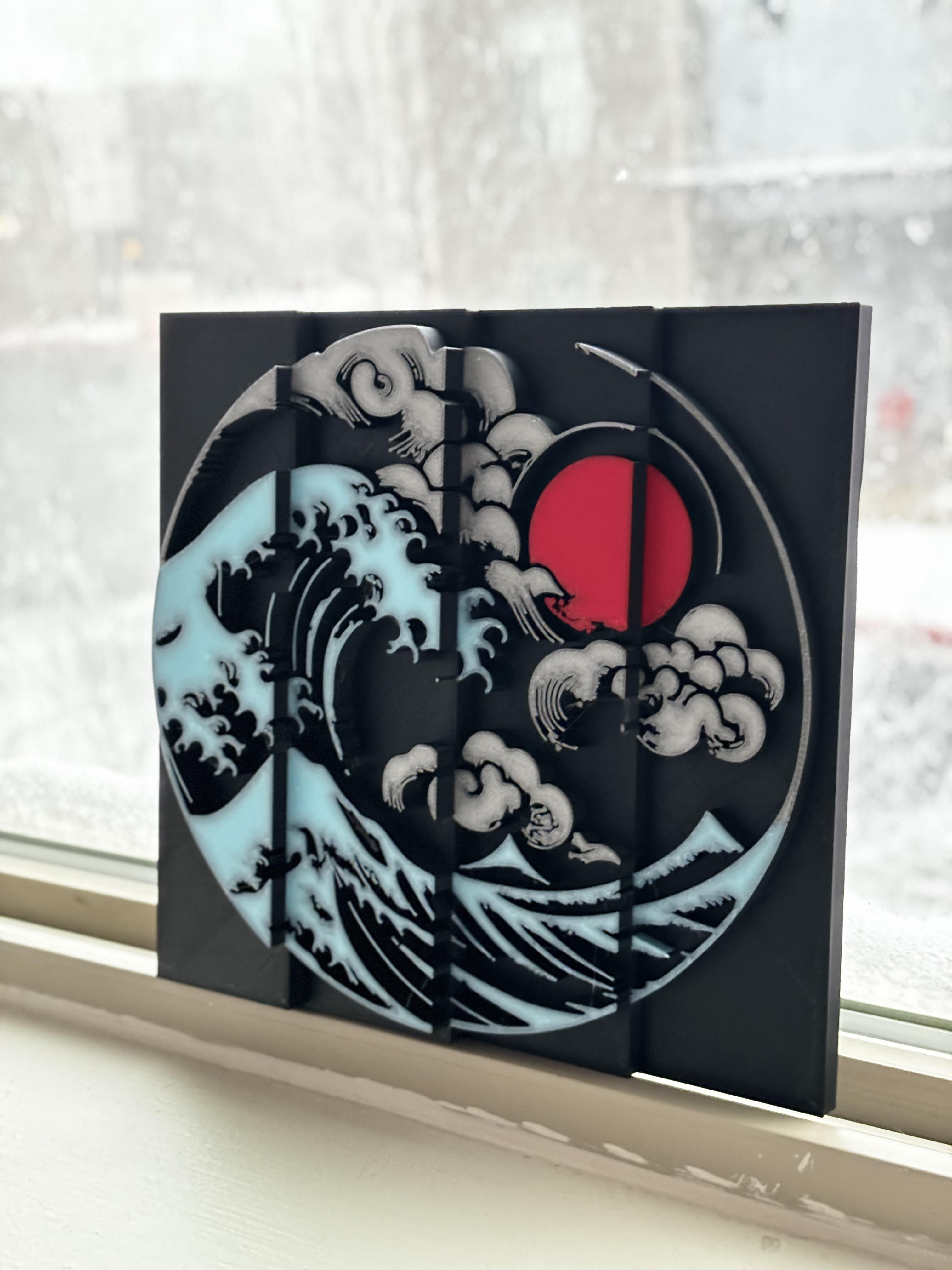 Giant Japanese Wave Split Art