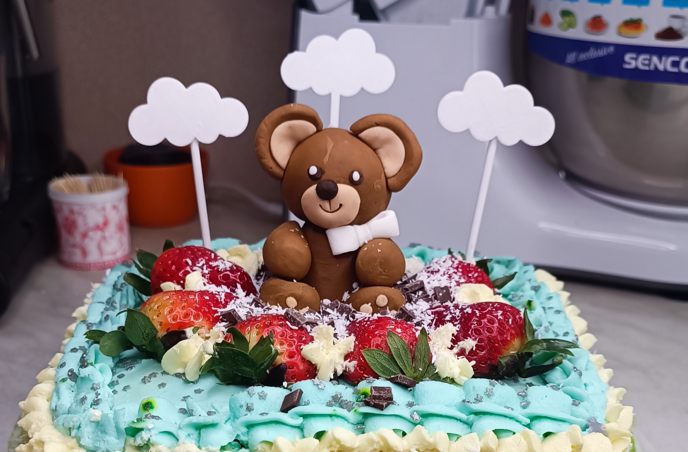 Cake and Flowerpot Decorative Topper