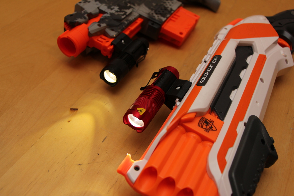 Sipik SK68 flashlight holder for NERF rail by Ornotermes Download free STL model