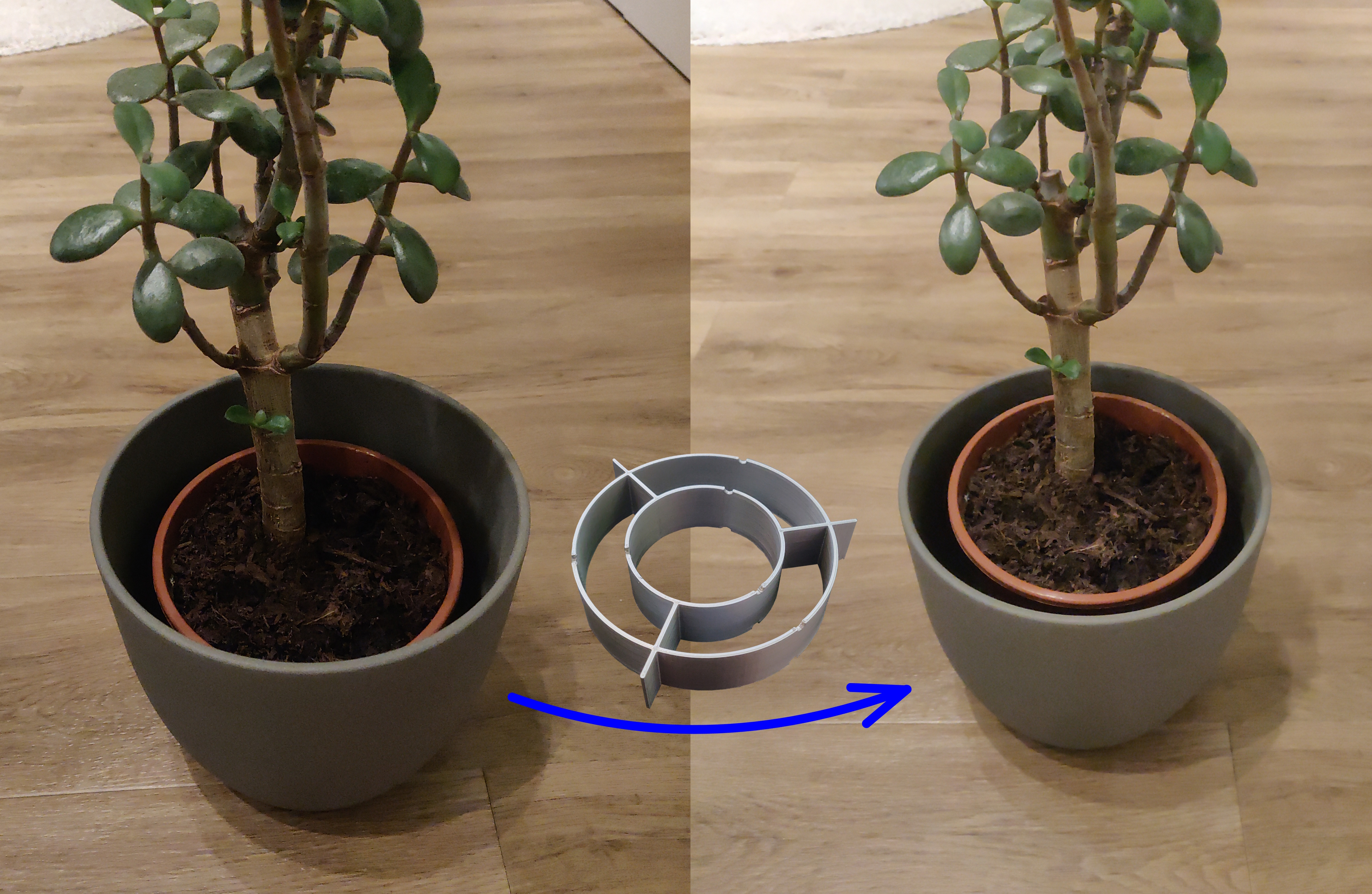 Faster-Printing Planter-Pot Spacer