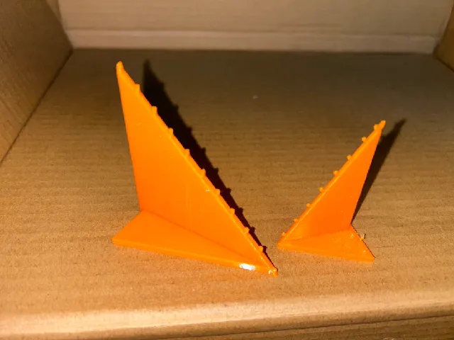 Support fins for 45° or 60° Model Rotation