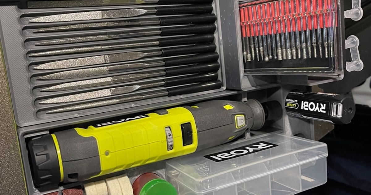 Gridfinity WARRIOR Diamond Point Rotary Bit Set holder Harbor Freight by Frank Download free