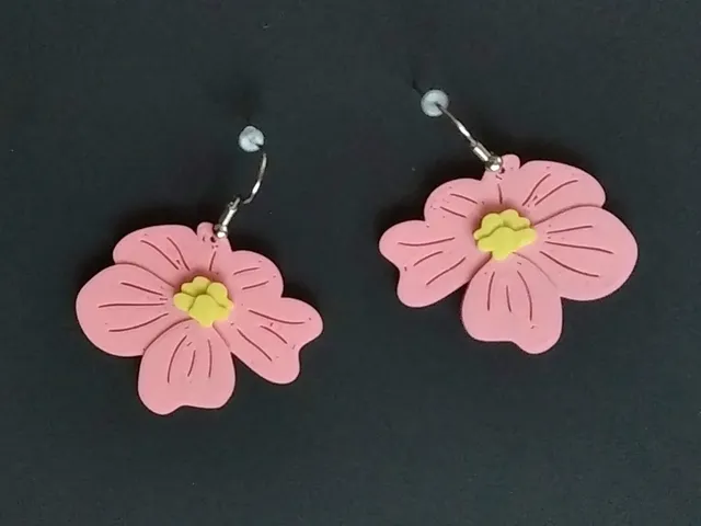 Pansy Flower Earrings