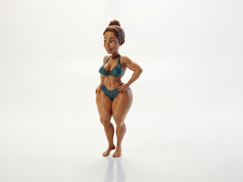 Bikini Babe Figurine Female Figure 3D Printable