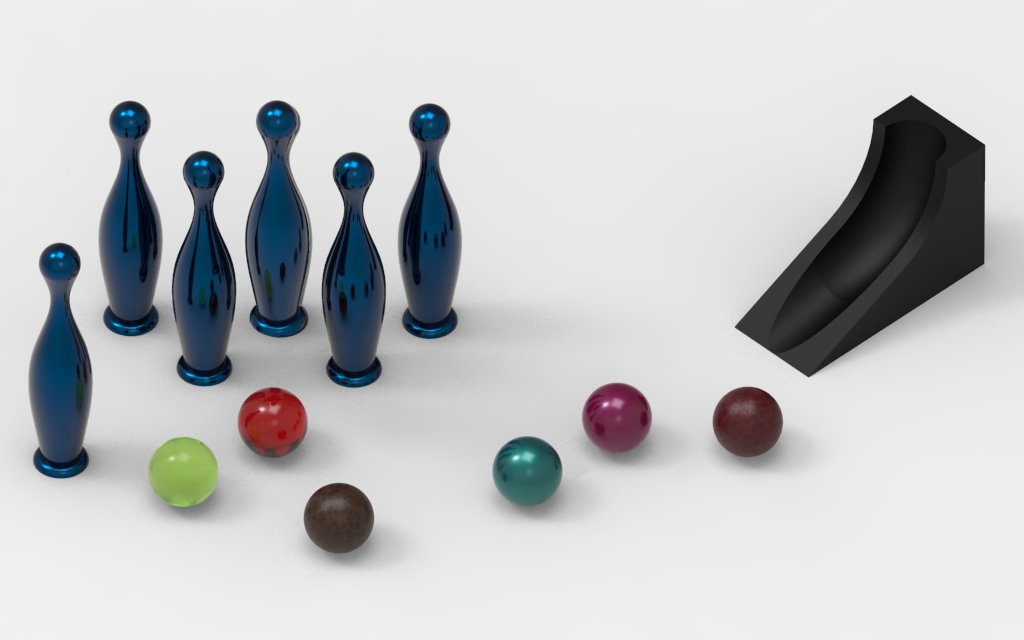Mini Desktop Bowling 3D Printable Game Set