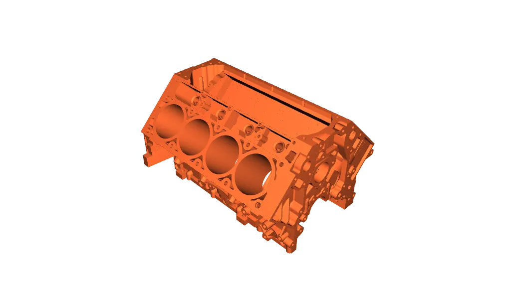 thumbnail image 2 of Engine Block Business Card & Pen Holder - Resin Desktop Organizer, Silver Industrial Model 2 of 3