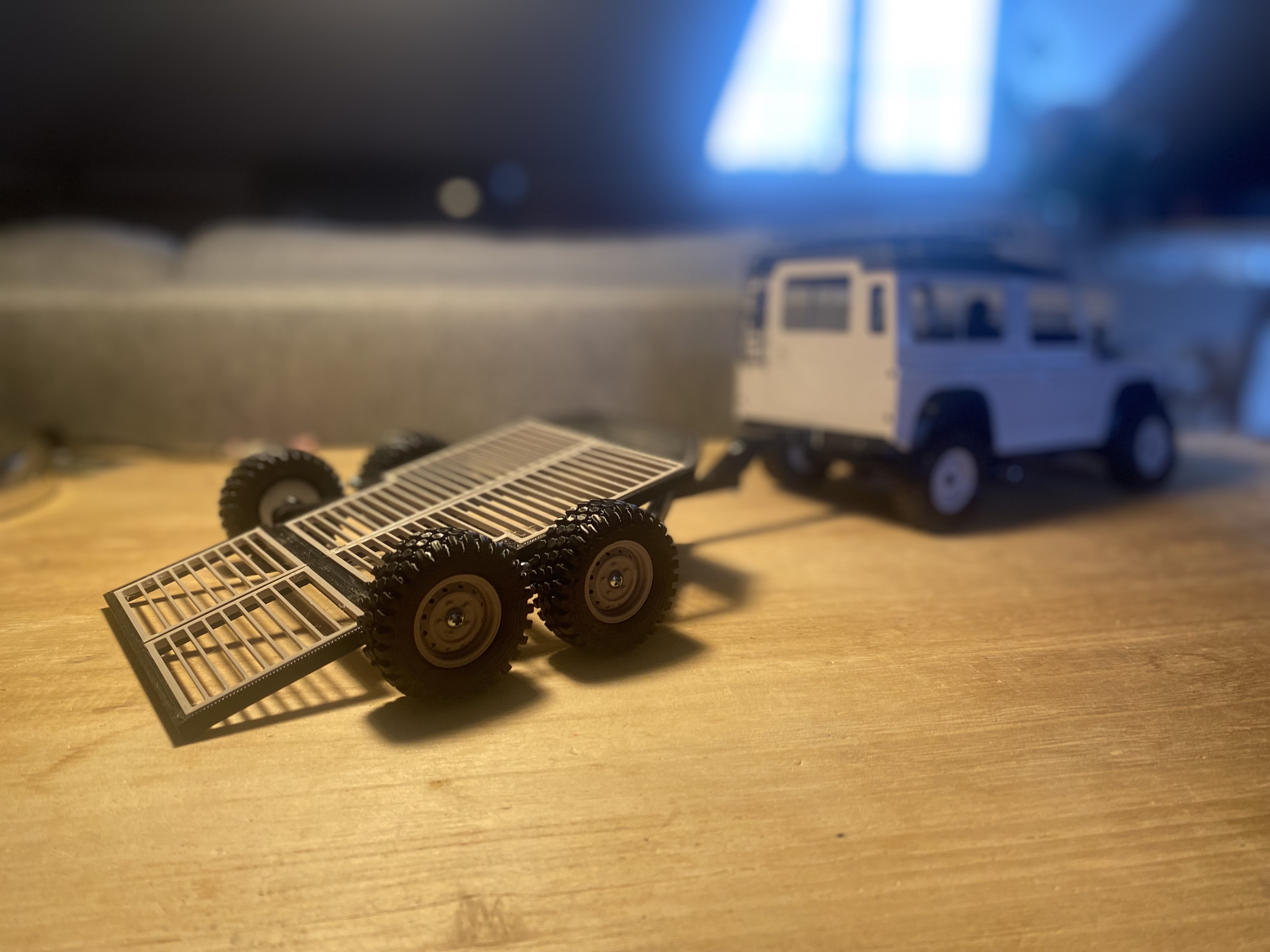 Lowboy tipping trailer for Landy mini