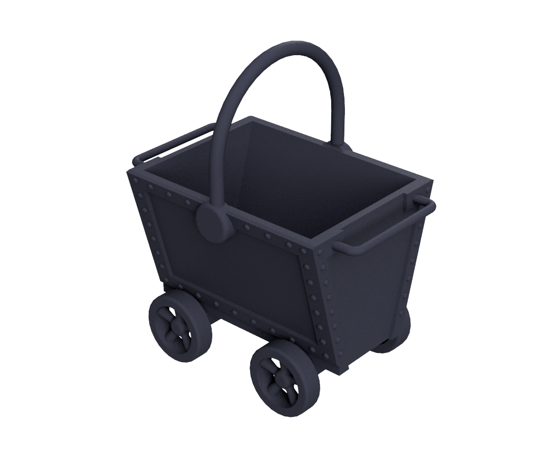 Coal trolley for model trainroad steam train depot H0 1:87