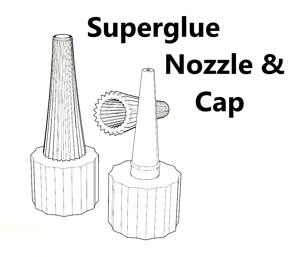 Super Glue/CA Adhesive Bottle Nozzle & Cap [Stick Fast/Rockler Brand]