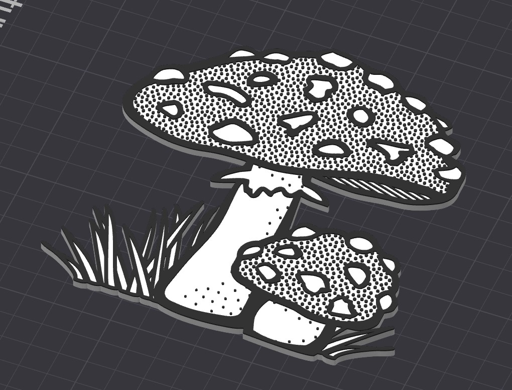 2D Mushroom Wall Art by danshti | Download free STL model | Printables.com